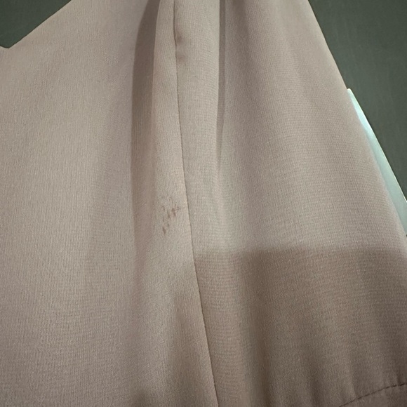 After Six OFF-THE-SHOULDER CHIFFON TRUMPET GOWN DESERT ROSE size 4 style 1517 - Picture 9 of 9